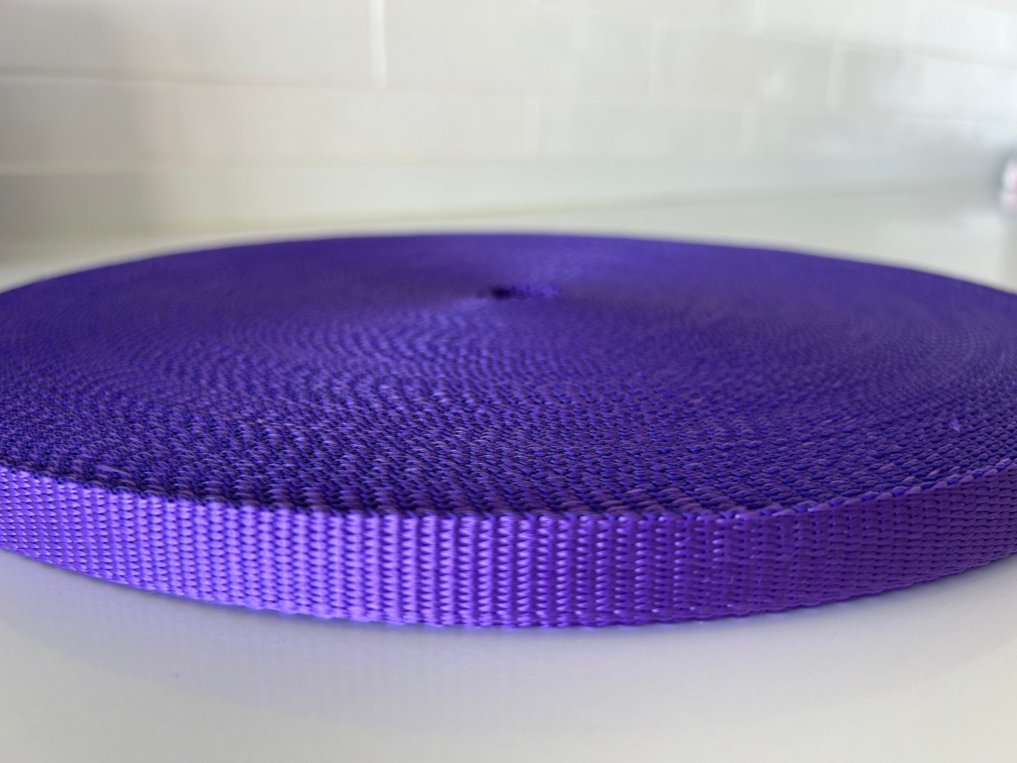 DOGsPARK Custom embroidered purple dog leash, 1,5cm wide. handmade in Portugal