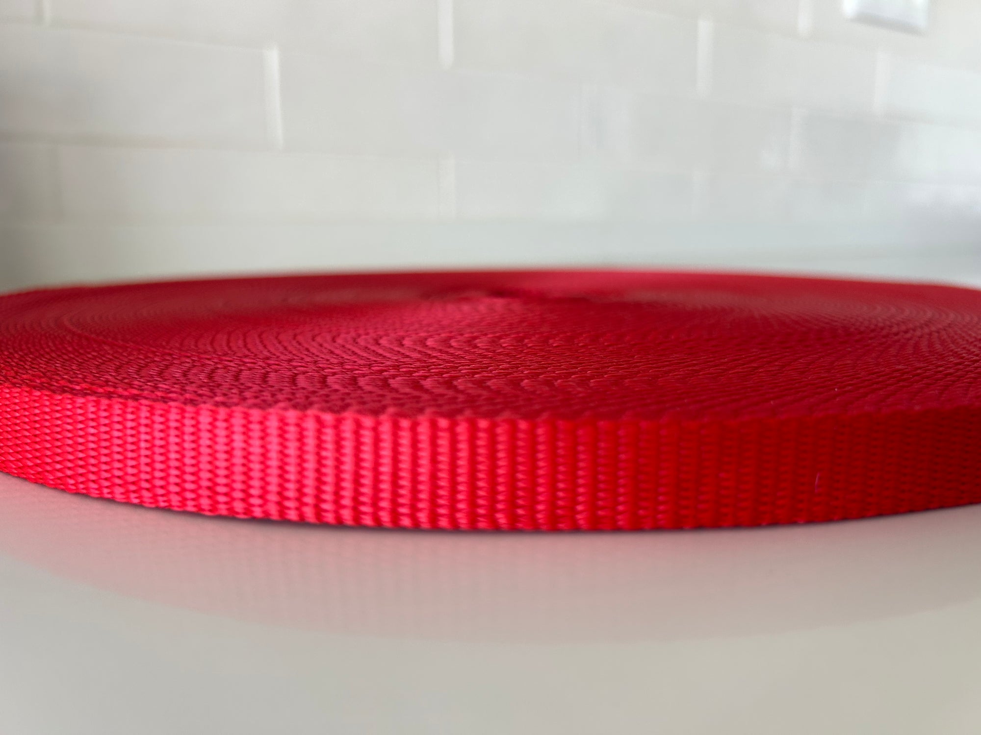 DOGsPARK Custom embroidered red dog leash, 1,5cm wide. handmade in Portugal